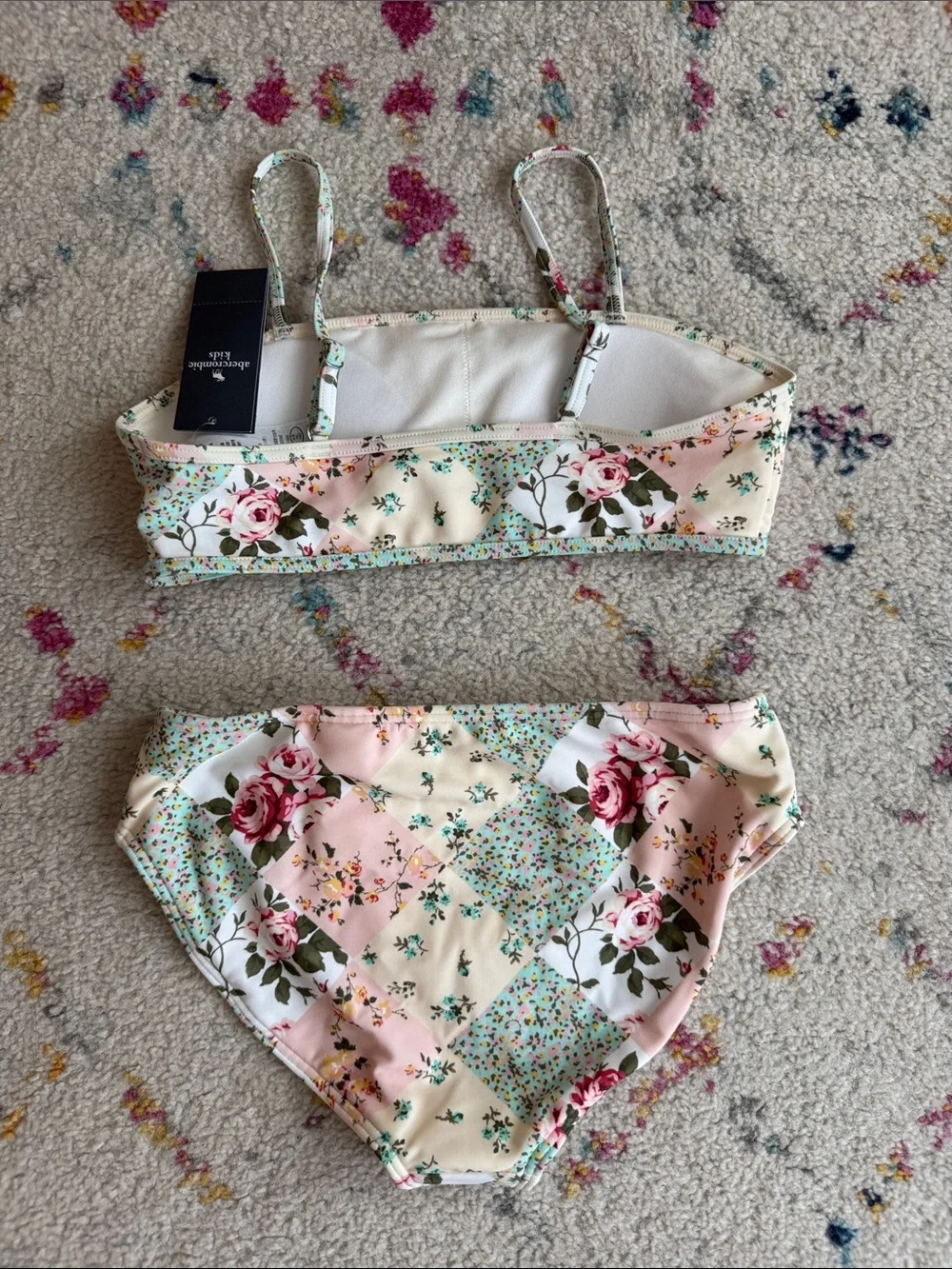 Abercrombie Kids Floral Patchwork Girls' Bikini Set - Pink sz 9/10